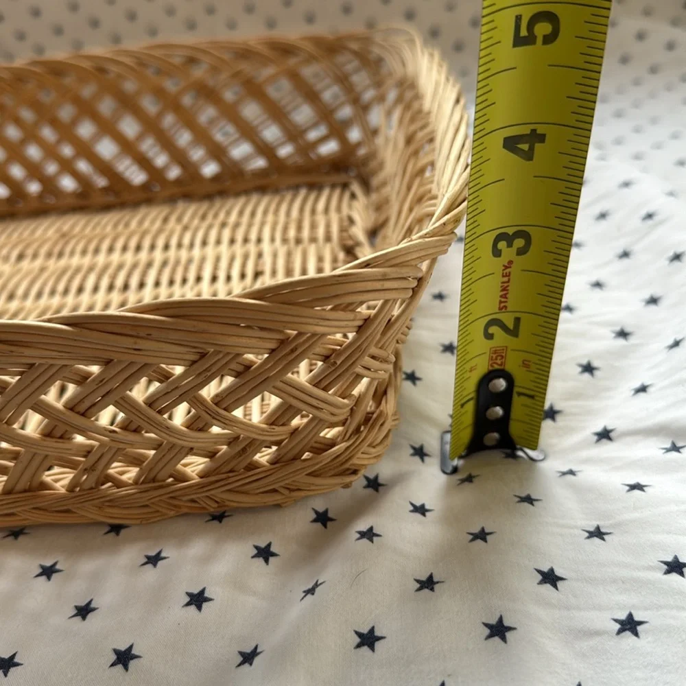 Vintage Rectangular Bread / Fruit / Storage / Decor Basket 13.5” x 10.5” EUC